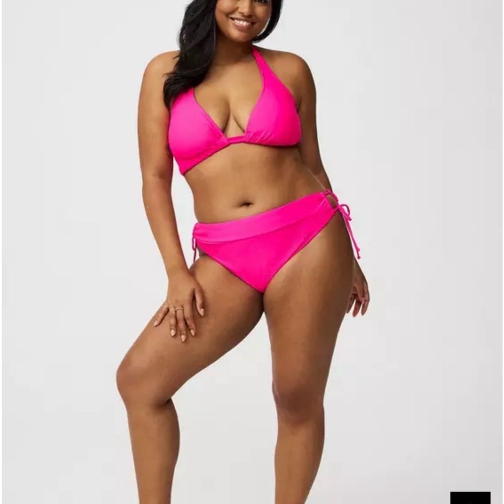 Torrid Wireless Halter Bikini Top and Side Tie Super Cheeky Bottom